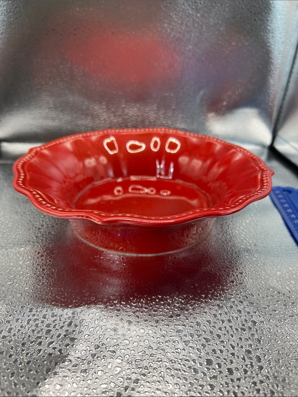 The Pioneer Woman 6pc Red Scalloped Ceramic 8” Serving/Pasta Bowl